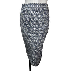Anthropologie MAEVE Size XS Blue Diamonds Textured Jacquard Pencil Emmy Skirt